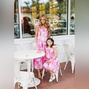 J. Marie Maisie Baby Dress 2T-5T Pink Purple Floral Ruffle Straps Smocked Bodice